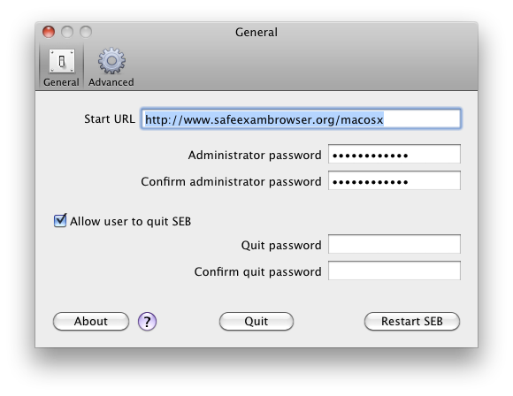 SEB Preferences Window